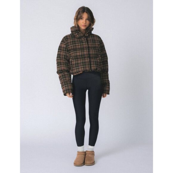 Dairy Boy Jackets & Blazers - Dairy Boy Cedar Plaid Puffer Women's XL Brown/Green